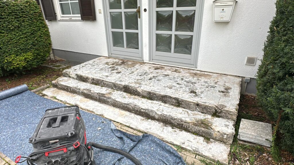 Steinteppich Sanierung Wachenheim Kellertreppe Tugifloor